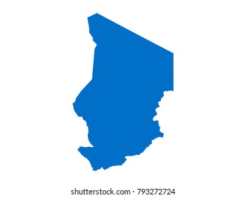 Chad map Sky Blue Tone vector isolated on white background vector EPS 10