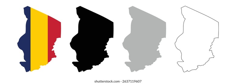 Chad map vector illustration on white background