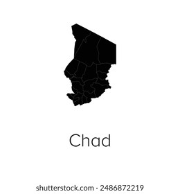 Chad Mapa Mapa Ilustración vectorial - Mapa de Viajes y Turismo de Chad