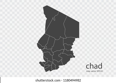 chad map vector, isolated on transparent background