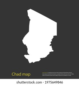 Chad map white color High Detailed on dark background. Abstract design vector illustration eps 10