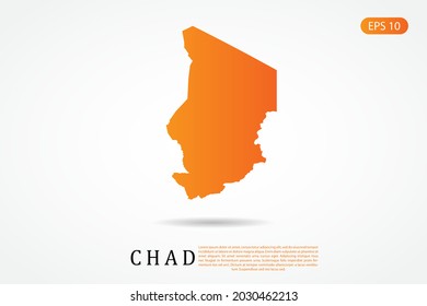 Chad Map - World Map International vector template with Orange gradient color isolated on white background - Vector illustration eps 10