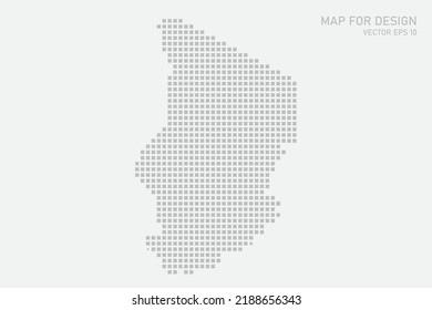 Chad Map - World map International vector template with grey pixel, grid, grunge, halftone style isolated on white background for education, infographic, design - Vector illustration eps 10