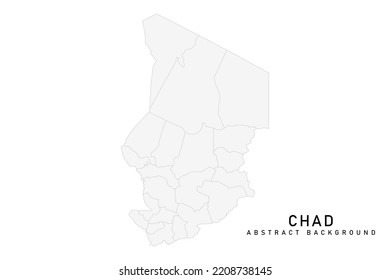 Mapa de Chad - Mapa Mundial Modelo de vector internacional con alto nivel de detalle que incluye el color gris y la línea gris aislados en fondo blanco para el diseño - Ilustración vectorial eps 10