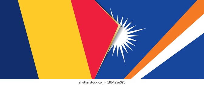 Chad and Marshall Islands flags, two vector flags symbol of relationship or confrontation.