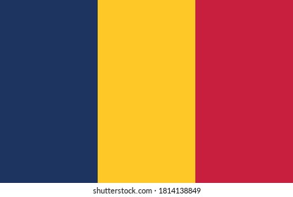 Chad nation flag design template