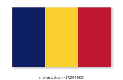 Chad national flag in flat style. Vector flat background.