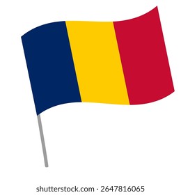 Bandeira nacional do Chade flutters com mastro