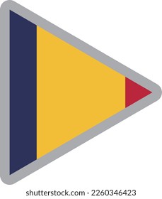 Vector de icono de la bandera nacional del Chad Material de ilustración