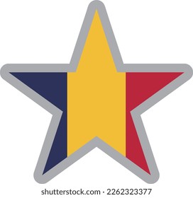 Vector de icono de la bandera nacional del Chad Material de ilustración
