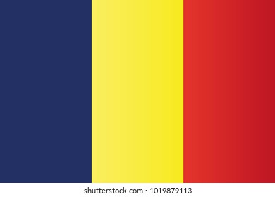 Chad national flag. Republic of Chad vector illustration symbol.