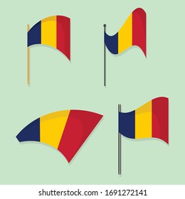 Chad national flag simple vector design