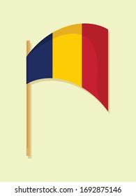 Diseño simple de vectores en la bandera nacional del Chad