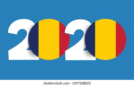 Chad new year 2020 flag vector