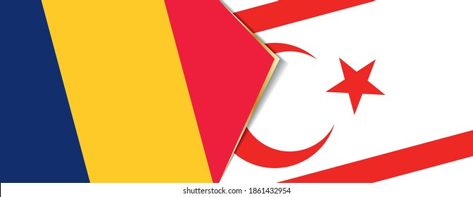 Chad and Northern Cyprus flags, two vector flags symbol of relationship or confrontation.