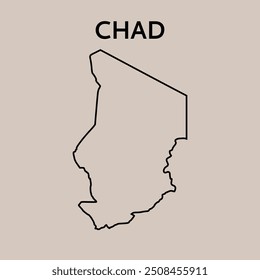 Mapa do esboço do Chade. Design abstrato, ilustração vetorial	