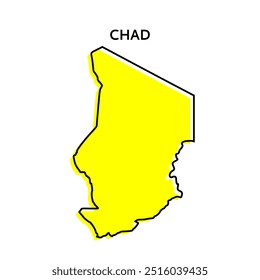 mapa do chad outline. Design abstrato, ilustração vetorial. Design de linha mínimo estilizado	