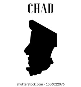 Chad outline world map silhouette vector illustration, creative design background, national country flag, design element, symbols from countries all continents set. 