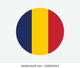 Chad Round Country Flag. Circular Chadian National Flag. Republic of Chad Circle Shape Button Banner. EPS Vector Illustration. svg