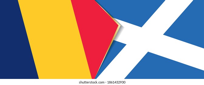 Chad and Scotland flags, two vector flags symbol of relationship or confrontation.
