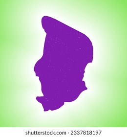 Chad shape on gradient background. Country map with scratch texture. Chad vibrant poster. Amazing vector illustration.