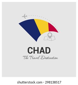 Chad The Travel Destination logo - Vector travel company logo design - Country Flag Travel and Tourism concept t shirt graphics - vector illustration