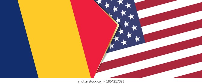Chad and USA flags, two vector flags symbol of relationship or confrontation.