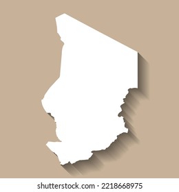 Silueta de mapa del país vector de Chad