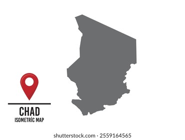 Chad vector map illustration, country map with markings. vector illustration.