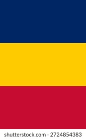 Bandeira vertical chad em cores oficiais, dimensões e proporção. Bandeira vetorial simbolizando orgulho nacional, identidade, patrimônio, patriotismo e autoridade