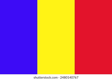 Chad waving flag pattern background. Realistic national flag design. Abstract vector template.