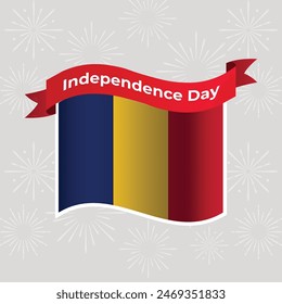 Chad Wavy Flag Independence Day Banner Background