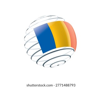 Chadian flag on an abstract globe