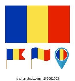 Chad,icons for design with reference to a particular country. flag from the same series