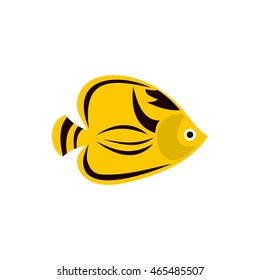 Chaetodon fasciatus icon in flat style on a white background