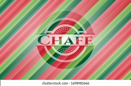 Chafe christmas style badge. Vector Illustration. Detailed.