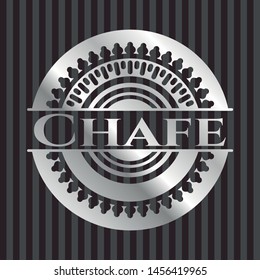 Chafe silver badge. Vector Illustration. Mosaic.