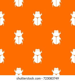 Chafer beetle pattern repeat seamless in orange color for any design. Vector geometric illustration