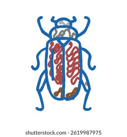 chafer insect doodle icon sketch vector. chafer insect sign. isolated symbol illustration