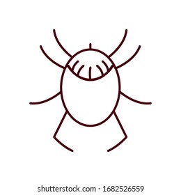chafer insect icon over white background, line style, vector illustration