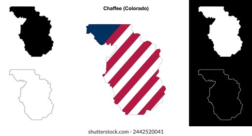 Condado de Chaffee (Colorado) conjunto de mapas esquemáticos