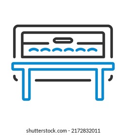 Chafing-Dish-Symbol Bearbeitbare, fette Rahmenlinie mit Farbfülldesign. Vektorgrafik.