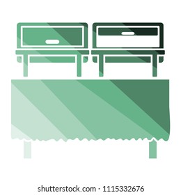 Chafing dish icon. Flat color design. Vector illustration.