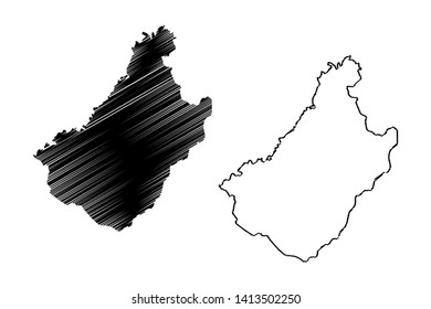 Chagang Province (Democratic Peoples Republic of Korea, DPRK, DPR Korea, Provinces of North Korea) map vector illustration, scribble sketch Chagangdo map