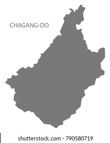 Chagang-do map of North Korea grey illustration silhouette shape