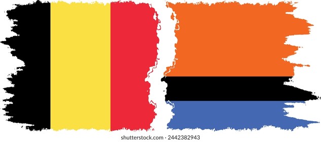 Chagos und Belgien Grunge Flaggen Verbindung, Vektor