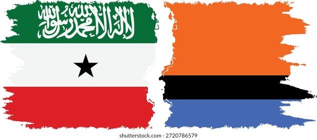 Chagos und Somaliland Grunge Fahnen Verbindung, Vektor