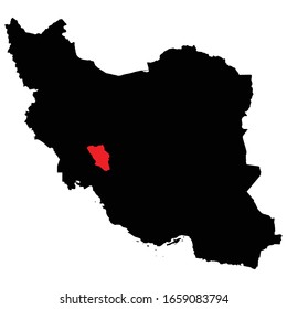 Chahar Mahall And Bakhtiari province highlighted on Iran map Vector EPS 10