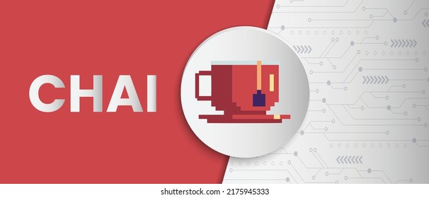 Chai (CHAI) cripto moneda tecnología de monedas vectorial banner de ilustración