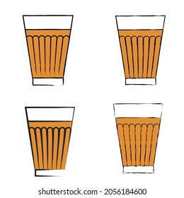 tazas chai o tazas de té, ilustración de vector chai de corte